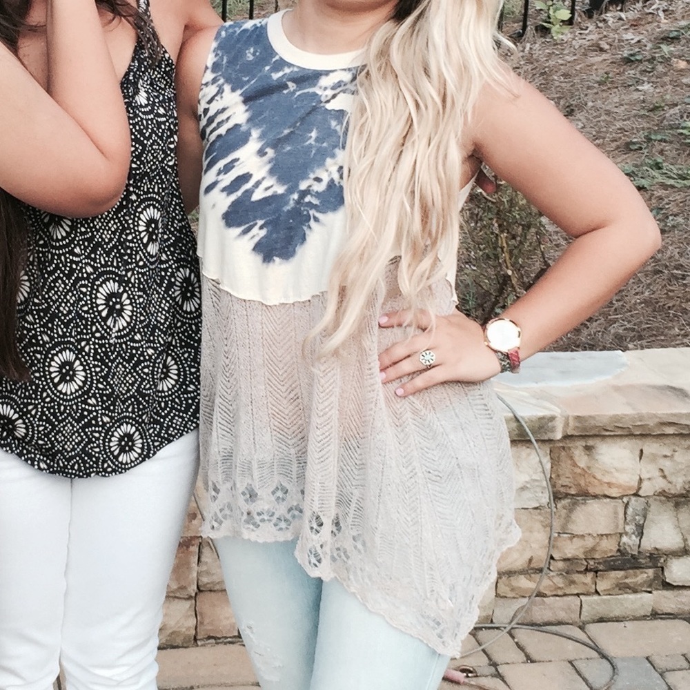 Free people tie dye knit top